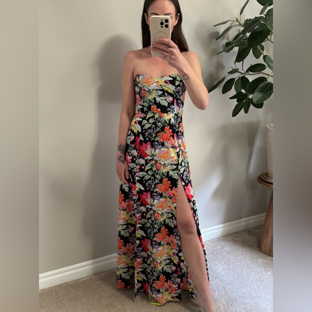 Nookie Floral Maxi Sundress with Slits